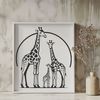 Tall Necked Creature Silhouette An SVG image of a tall-necked mammal with spots, commonly found on African safaris.