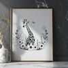 Unique Spotted Creature Illustration A tall, spotted animal with long neck and legs, set against a neutral background.