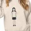 A digital illustration of a young girl designed as vector art suitable for various design applications.