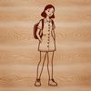 Simple line drawing of a teenage girl in minimalist design style.