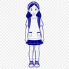 A young girl illustrated in vector format.