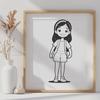 Free SVG Clip Art for Crafters A young girl illustration in vector format, suitable for digital printing or cutting machine projects.