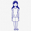 Young Girl Silhouette Design Young girl silhouette with clean lines and minimalist design.