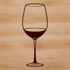 Illustration of a glass of wine on a table