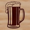 Free Vector Art of a Filled Beer Mug A stylized illustration of a glass filled with beer.