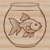 Cute Goldfish Design for Vector Projects A colorful illustration of a goldfish in a fish bowl, suitable for vector design projects.