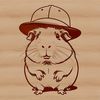 Friendly Furry Friend in a Fancy Hat A cartoon-style illustration of a friendly guinea pig wearing a hat.