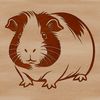 A simple line drawing of a Guinea Pig, suitable for use as clip art in designs.