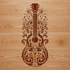 Ornate Guitar Design Ornate guitar design with intricate details, suitable for vector art projects and clipart.