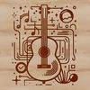 Vintage Guitar Illustration in Vector A musical instrument illustration of a guitar in vector format.