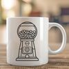 Whimsical Gumball Dispenser Design A 2D illustration of a gumball machine with colorful details.