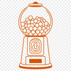 Colorful Gumball Machine Vector Illustration A 3D vector representation of a gumball machine, suitable for digital cutting machines like Cricut or laser cutters.