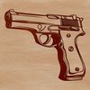 A detailed illustration of a handgun, suitable for vector graphics and cutting machine designs.