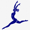 A silhouette of a female gymnast in motion, with detailed lines and curves.