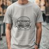 Classic Burger Illustration A stylized illustration of a classic hamburger with cheese and toppings.