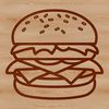Foodie Favorite SVG Graphic A detailed illustration of a classic hamburger with a beef patty, cheese, lettuce, tomato, and condiments.
