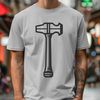Illustrative Hammer Icon A hand tool with a flat head used for pounding or shaping objects.