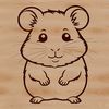 Cute Hamster SVG Design A small, furry animal hamster in a simple design, suitable for various graphic projects.