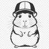Vector Hamster in a Fancy Hat A small, cute hamster wearing a hat, depicted as a vector graphic.