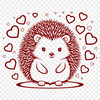 Adorable Hedgehog Design A cute hedgehog illustration with heart accents, designed as a vector graphic.