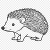 Quillite Hedgehog Design A simple illustration of a hedgehog with its characteristic spikes.
