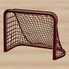Hockey Goal Vector Art Design A simplified illustration of a hockey goal on a white background, designed as vector art for digital use.