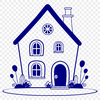 Free Building Clip Art A 2D representation of a residential building with a simple design.