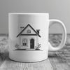 Simple Residential Building Vector Art A single-story residential building with a rectangular shape and simple lines.