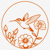 Floral Wonders Hummingbird Illustration A vibrant illustration of a hummingbird surrounded by floral elements.