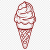 A colorful illustration of a serving of ice cream on a cone, perfect for vector art designs.