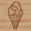 Whimsical Ice Cream Cone Graphic A digital illustration of a colorful ice cream cone with toppings.