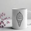 Delicious Single Scoop Artwork A colorful illustration of a single scoop of ice cream with toppings on a cone.