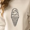 Digital Dessert SVG Icon A digital illustration of a colorful ice cream cone with a scoop of ice cream on top.