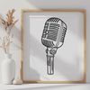 Microphone Icon in Simple Design A digital vector illustration of a microphone with clear lines and simple design.