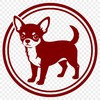 A simple illustration of a small dog breed known as a Chihuahua in a minimalist style.