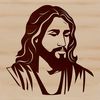Serene Savior Illustration Religious illustration of a male figure with a serene expression, often associated with Easter and Christian traditions.