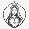Angelic Heart Design A stylized vector illustration of a heart with an angelic presence, suitable for various digital and physical uses.