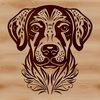 Dog Breed Silhouette Vector Image A portrait of a Labrador Retriever with distinctive features.