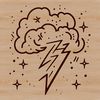 Electrifying Sky Illustration A stylized illustration of lightning striking from the sky, suitable for various design purposes.