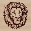 Wild Animal SVG Design - Lion Head Clip Art Illustrated vector design of a lion's head, suitable for digital cutting machines like Cricut.