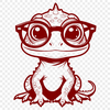 Colorful Cartoon Lizard Character A cartoon lizard character wearing glasses, created as vector art.