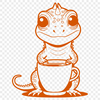 Whimsical Reptile SVG Design A digital drawing of a lizard, ideal for use in graphic design projects requiring high-quality images.