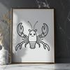 Beautiful Lobster SVG Graphic A detailed illustration of a lobster, designed as a vector graphic for digital and printing applications.