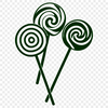 A vector graphic representation of a traditional candy lollipop.