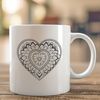 Free Mandal Art Illustration An intricately designed vector heart mandala for digital art projects and crafts.