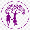Romantic Tree Clip Art Vector design featuring a romantic tree with curved limbs embracing each other in a loving gesture.