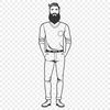 Bearded Gentleman Close-Up A close-up illustration of a bearded male figure.