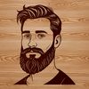 Unique Beard Vector Graphic Design A vector illustration of a male figure with a stylized beard.