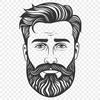 Male Figure Line Art SVG Icon A male figure with a beard in a simple line art style.