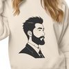 Hand-Drawn Guy with Facial Hair Illustration A detailed illustration of a man with facial hair.